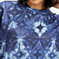 Women's Printed Blue Round Neck Top - Detail View