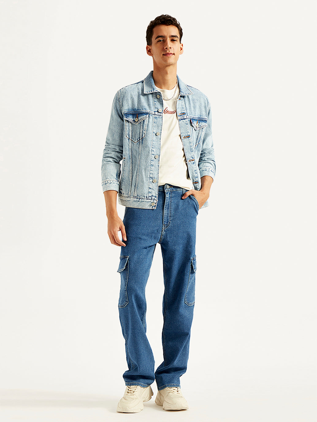 Men's 568 Blue Loose Fit Mid Rise Jeans - Styleshot View