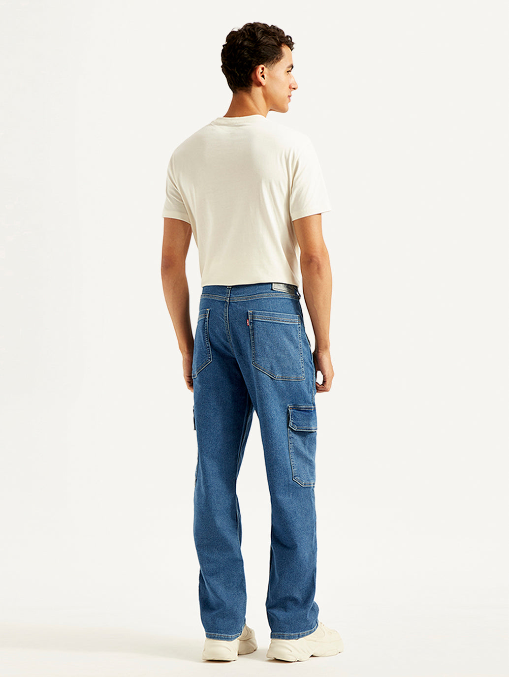 Men's 568 Blue Loose Fit Mid Rise Jeans - Back View