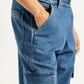 Men's 568 Blue Loose Fit Mid Rise Jeans - Detail View