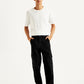 Men's 568 Black Loose Straight Cargo Trousers - Front View