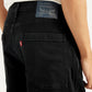 Men's 568 Black Loose Straight Cargo Trousers - Detail View