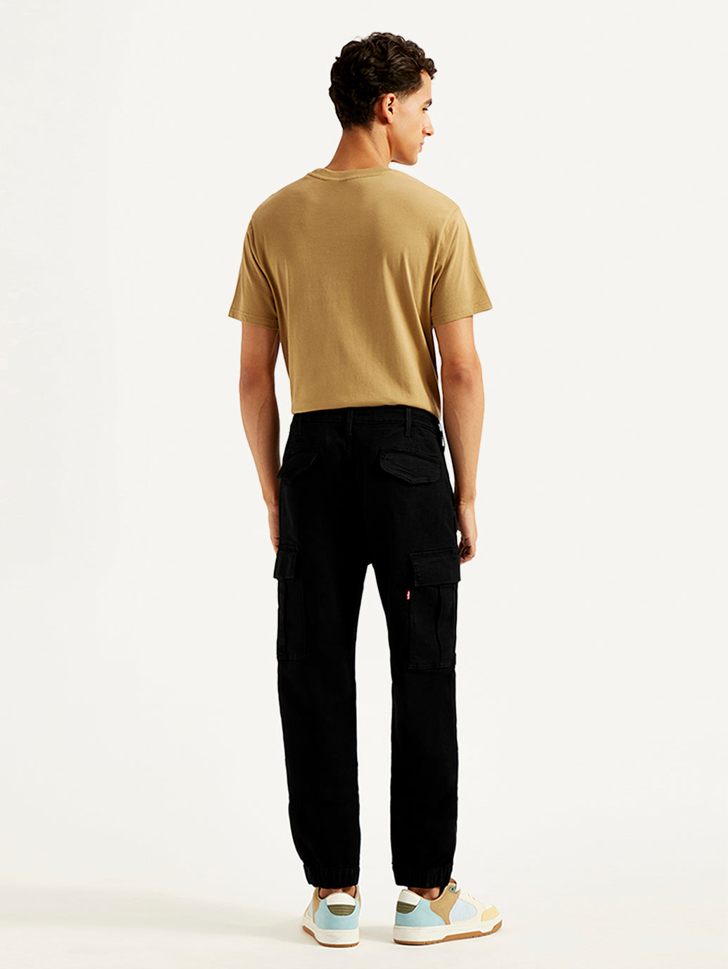 Men's Tapered Black Utility Cargo Jogger - Back View