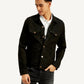 Men's Redloop Solid Black Spread Collar Jacket - Styleshot View