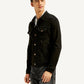 Men's Redloop Solid Black Spread Collar Jacket - Side View