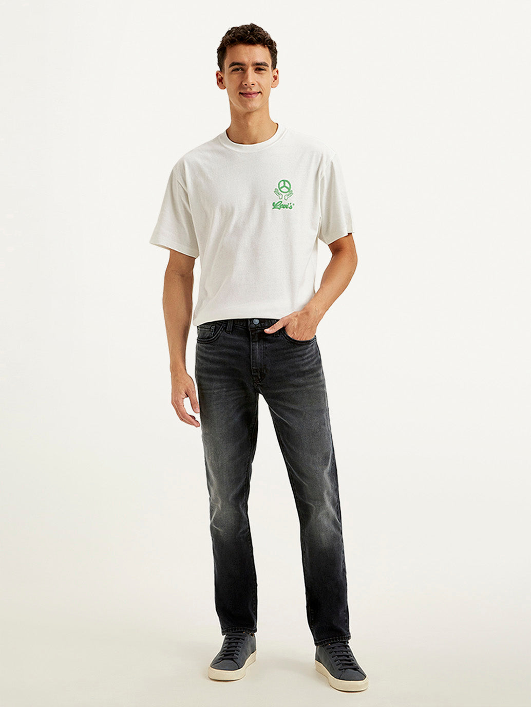 Men's 511 Black Slim Fit Mid Rise Jeans - Front View