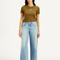 Women's Blue XL Straight Fit Mid Rise Jeans - Front View