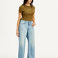 Women's Blue XL Straight Fit Mid Rise Jeans - Side View