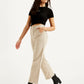 Women's High Rise Beige Loose Fit Trousers - Styleshot View