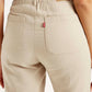 Women's High Rise Beige Loose Fit Trousers - Detail View