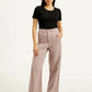 Women's High Rise Purple Loose Fit Trousers - Front View