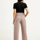 Women's High Rise Purple Loose Fit Trousers - Back View