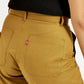 Women's Mid Rise Mustard Straight Fit Trousers - Detail View