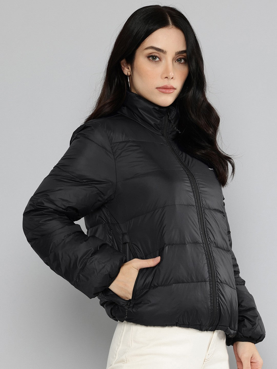 Women's Solid Black Jacket - 3 View