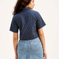 Women's Striped Spread Collar Shirt - Back View