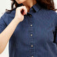 Women's Striped Spread Collar Shirt - Detail View