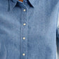 Women's Colorblock Blue Regular Fit Shirt - Detail View