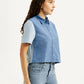 Women's Colorblock Blue Regular Fit Shirt - Side View