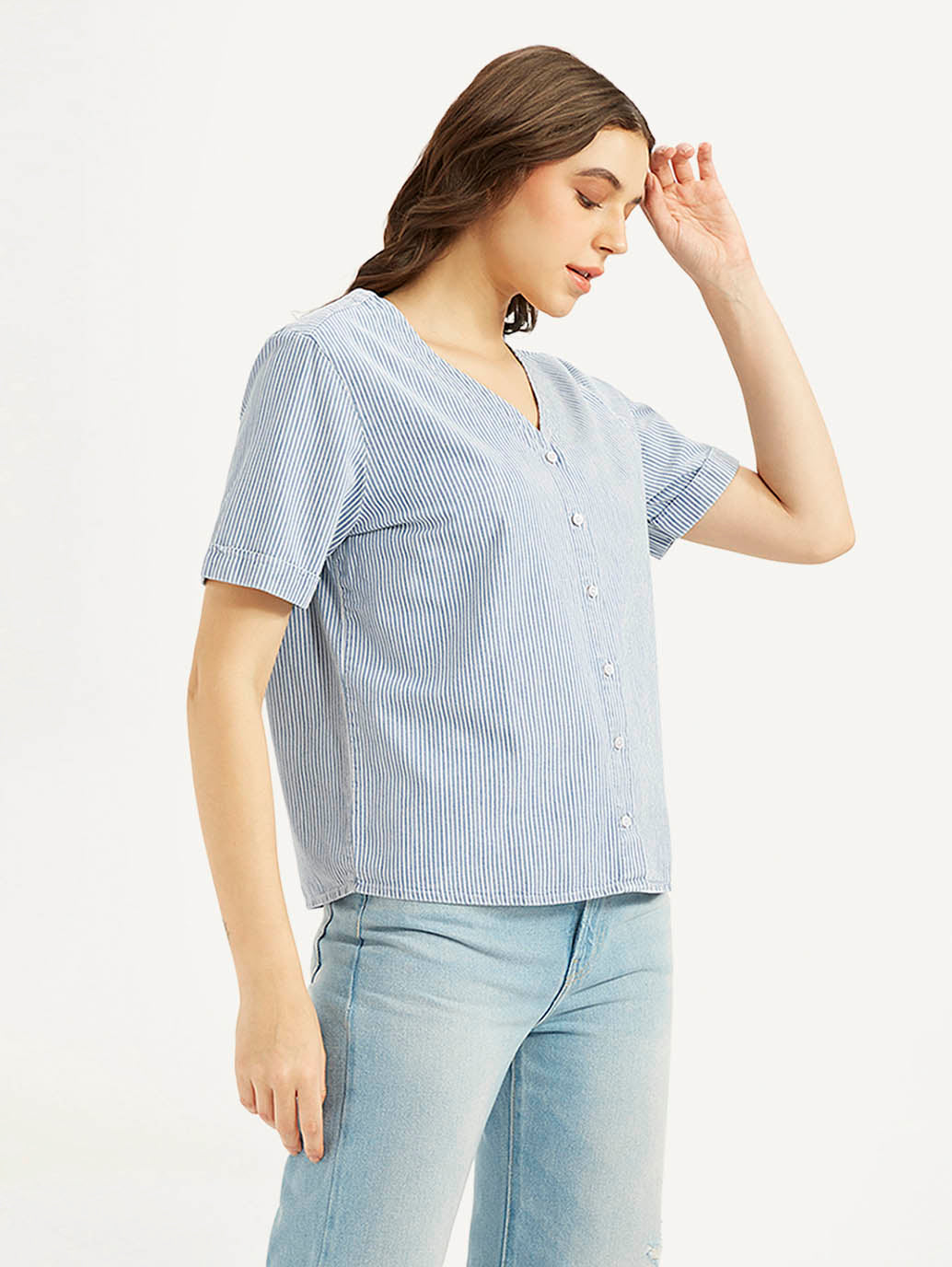 Women's Striped Regular Fit Shirt - d0a3d9eb-1c72-492c-9bc7-a41a3f5a7700 View