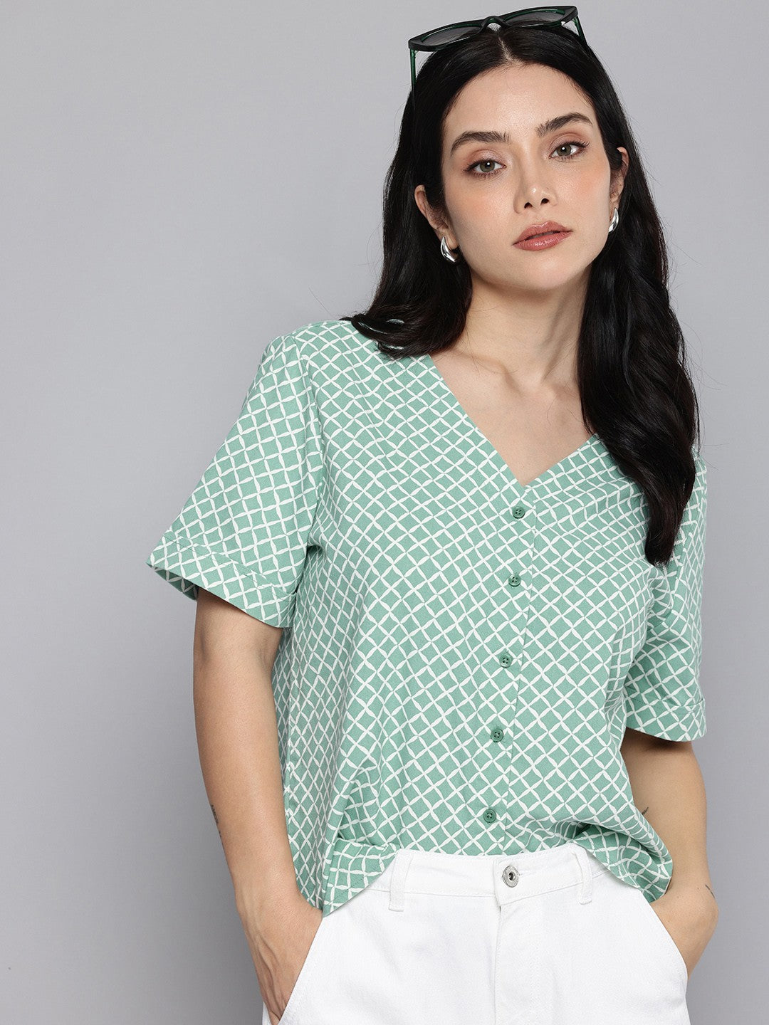 Women's Printed Regular Fit Shirt - 1 View