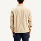 Men's Solid Beige Relaxed Fit Corduroy Shacket - Back View
