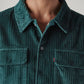 Men's Green Textured Relaxed Fit Corduroy Shirt - Detail View