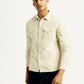 Men's Solid Slim Fit Corduroy Shirt - Front View