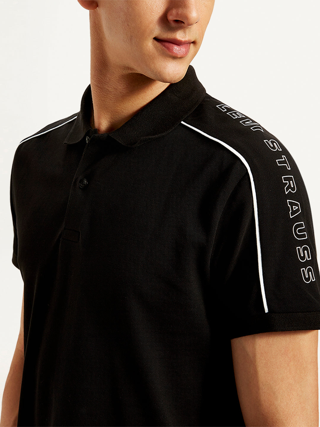 Men's Typographic Print Slim Fit Polo T-Shirt - 20 View