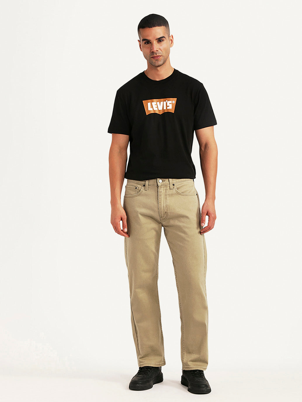 Men's 541 Khaki Athletic Tapered Fit Mid Rise Selvedge Chinos - Front View