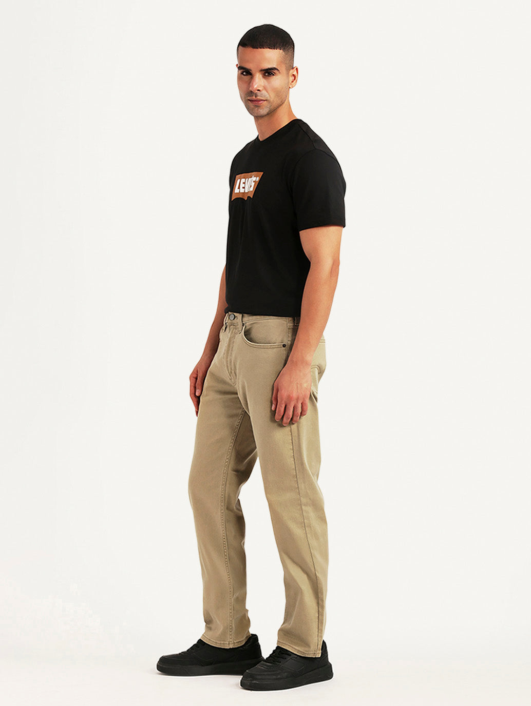 Men's 541 Khaki Athletic Tapered Fit Mid Rise Selvedge Chinos - Side View