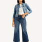 Women's 318 Blue Shaping Wide Leg Fit Mid Rise Jeans - Styleshot View