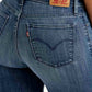 Women's 318 Blue Shaping Wide Leg Fit Mid Rise Jeans - Detail View