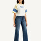Women's 318 Blue Shaping Wide Leg Fit Mid Rise Jeans - Side View