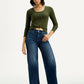 Women's 318 Dark Indigo Flared Fit Mid Rise Jeans - Styleshot View