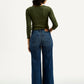 Women's 318 Dark Indigo Flared Fit Mid Rise Jeans - Back View