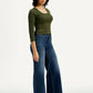 Women's 318 Dark Indigo Flared Fit Mid Rise Jeans - Side View