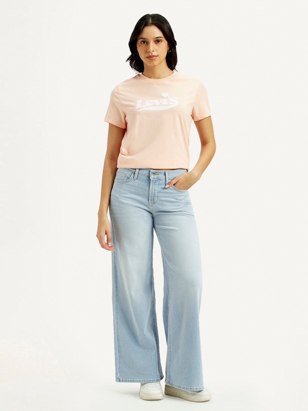 Women's 318 Light Indigo Flared Fit Mid Rise Jeans - Front View