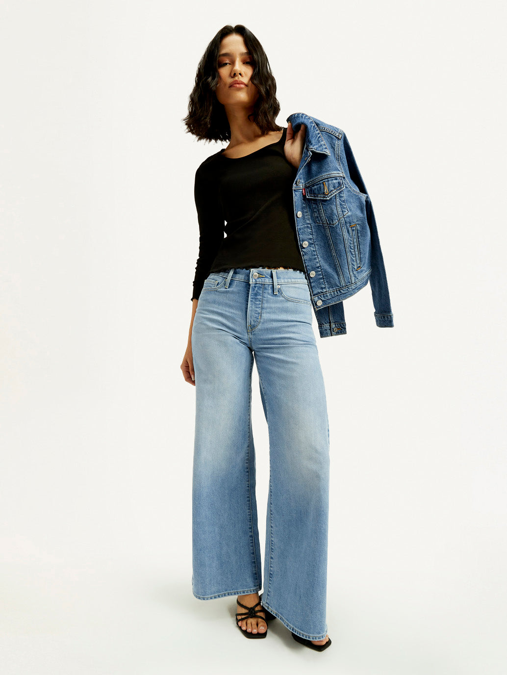 Women's 318 Light Blue Flared Fit Mid Rise Jeans