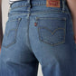 Women's 318 Med Indigo Wide Leg Fit Mid Rise Jeans - Detail View