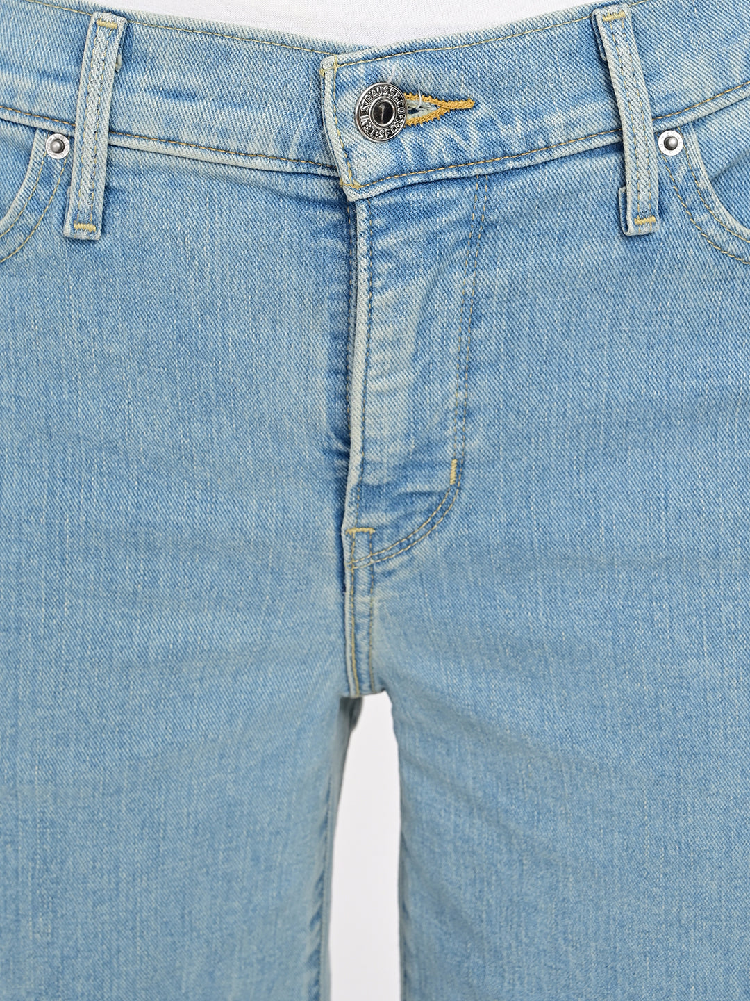 Women's 318 Light Blue Wide Leg Fit Mid Rise Jeans - detail View