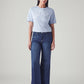 Women's 318 Blue Wide Leg Fit Mid Rise Jeans - Front View