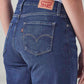 Women's 318 Blue Wide Leg Fit Mid Rise Jeans - 20 View