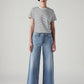 Women's 318 Light Indigo Shaping Wide Leg Fit Mid Rise Jeans - Front View