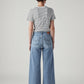 Women's 318 Light Indigo Shaping Wide Leg Fit Mid Rise Jeans - Back View