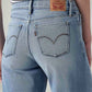 Women's 318 Light Indigo Shaping Wide Leg Fit Mid Rise Jeans - 20 View