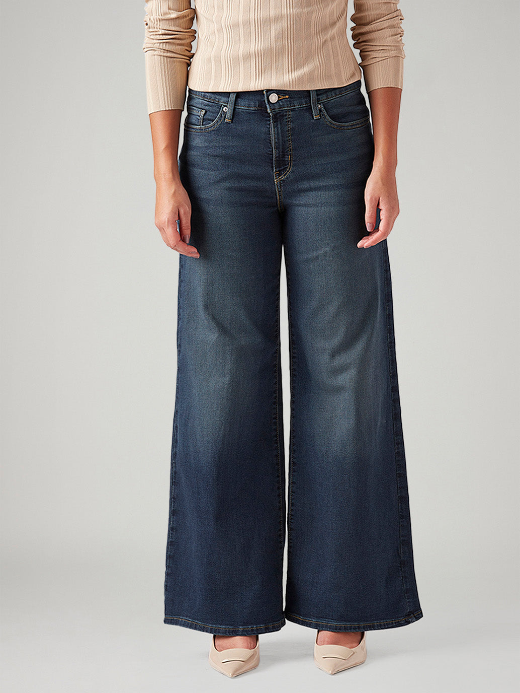 Women's 318 Blue Shaping Wide Leg Fit Mid Rise Jeans - 2e209a68-7f21-4f20-98da-46ca8c2a178b View