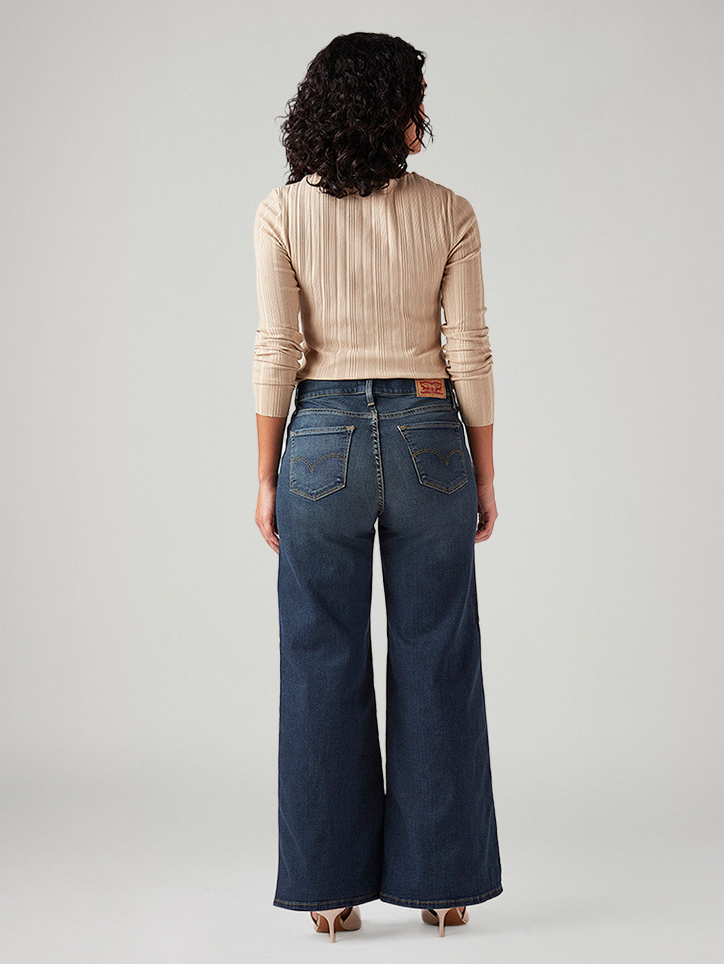 Women's 318 Blue Shaping Wide Leg Fit Mid Rise Jeans - 687e4324-64c2-4614-b770-aab1ad03c64a View