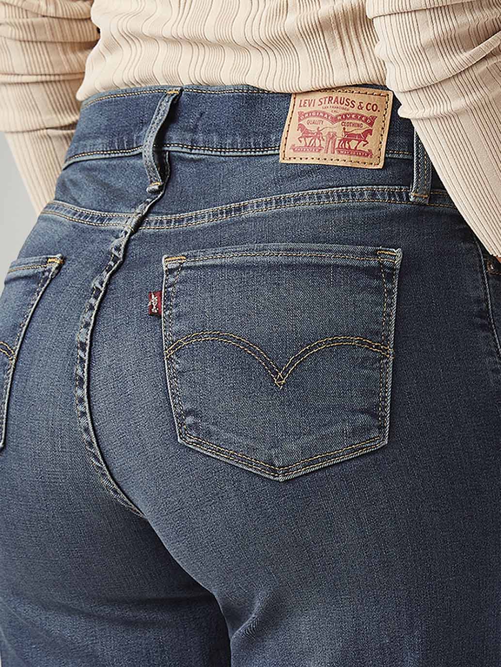 Women's 318 Blue Shaping Wide Leg Fit Mid Rise Jeans - df65d763-4121-4929-8d35-3ffd13d78455 View