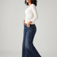 Women's 318 Blue Shaping Wide Leg Fit Mid Rise Jeans - Side View