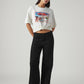Women's 318 Black Wide Leg Fit Mid Rise Jeans - Styleshot View